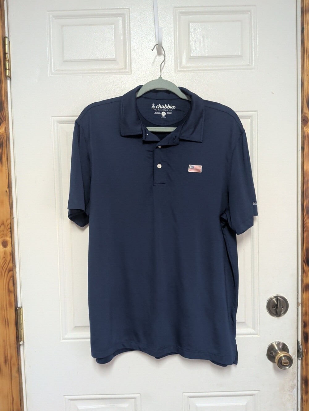 American Flag Chubbies Performance Polo Shirt Medium Golf Stretch July 4th USA